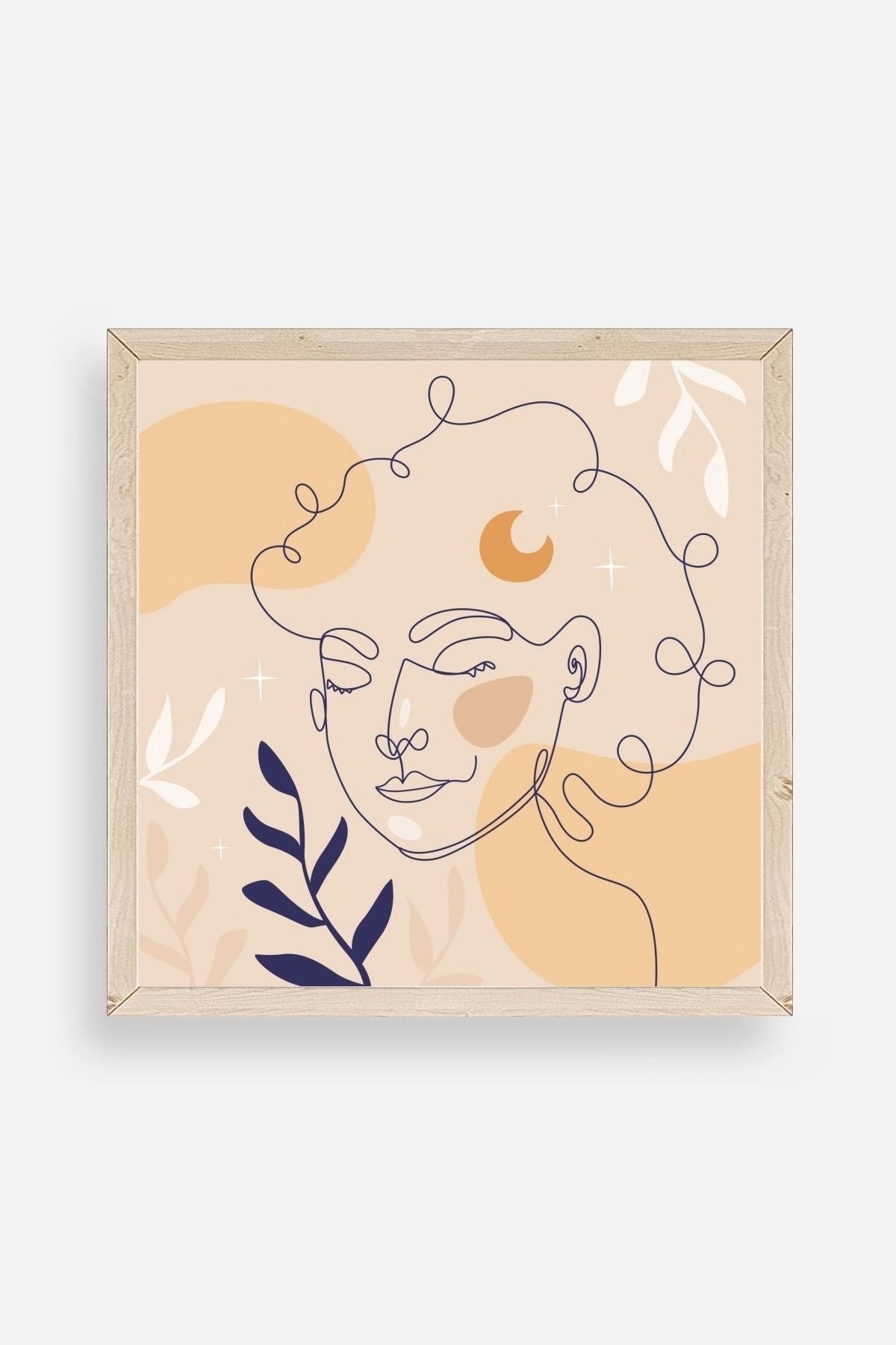 Kadın Ahşap Çerçeveli Tablo 42 x 42