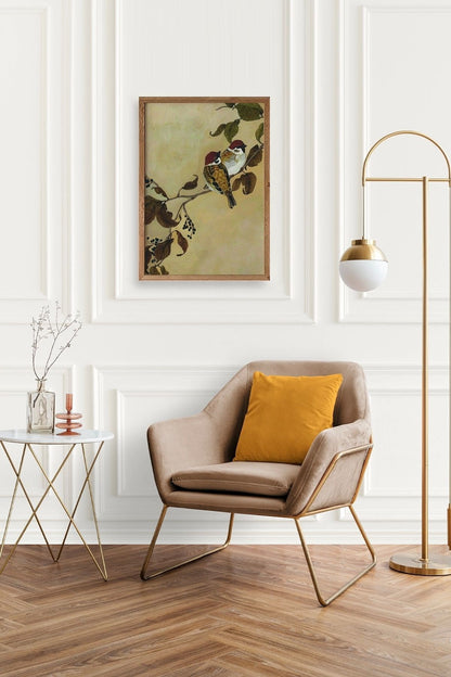 Kuş Ahşap Çerçeveli Tablo 30 x 42