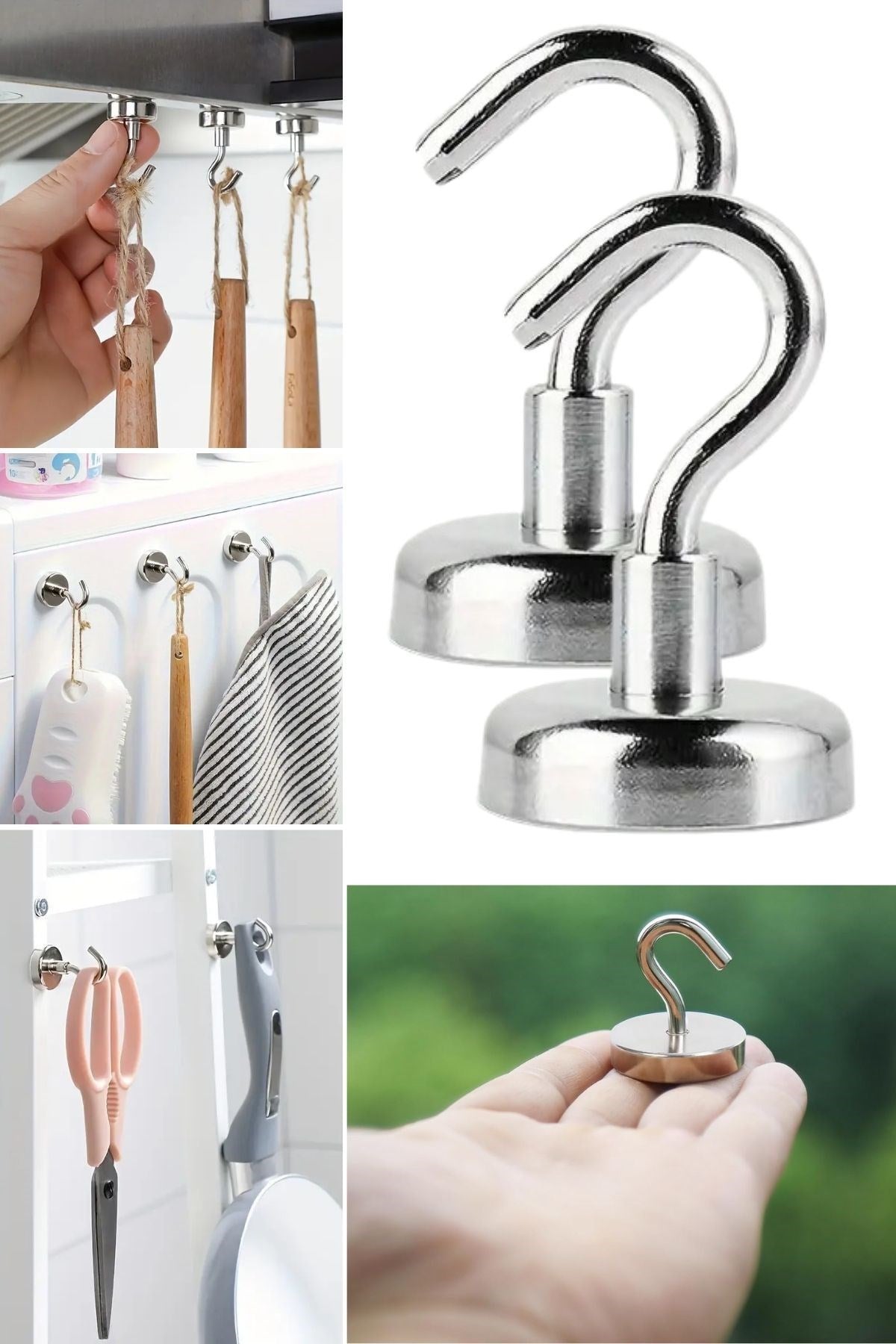 BUFFER® Güçlü Manyetik Mutfak,Banyolar İçin Çok Amaçlı 2'li Magnet Askı