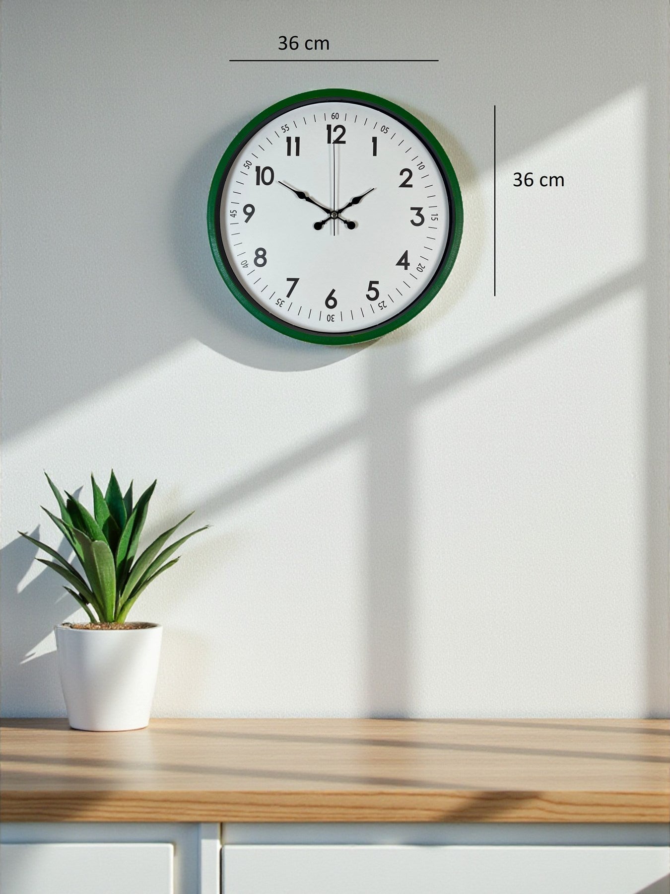 Zentime 36 Cm Yeşil Dekoratif Duvar Saati