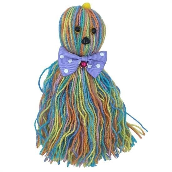 BUFFER® Ahtapot Şekilli Zilli Ve İpli Rengarenk Püsküllü Sevimli KediOyuncağı