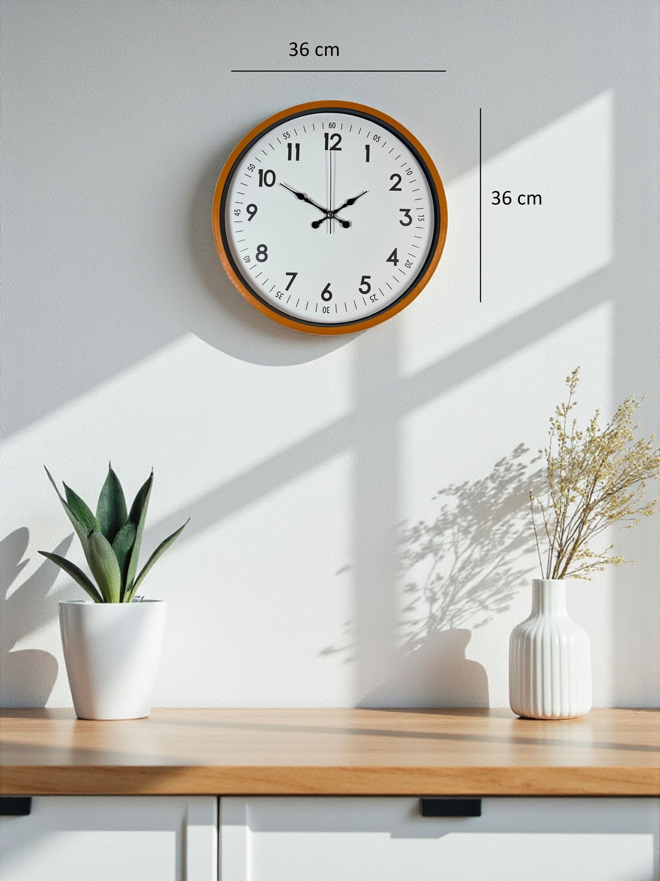 Zentime 36 Cm Turuncu Dekoratif Duvar Saati