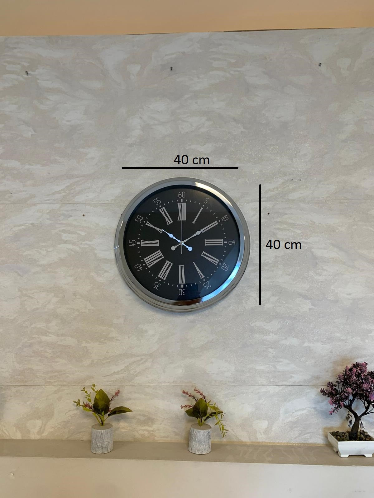 Zentime 40 Cm Krom Elegance Duvar Saati