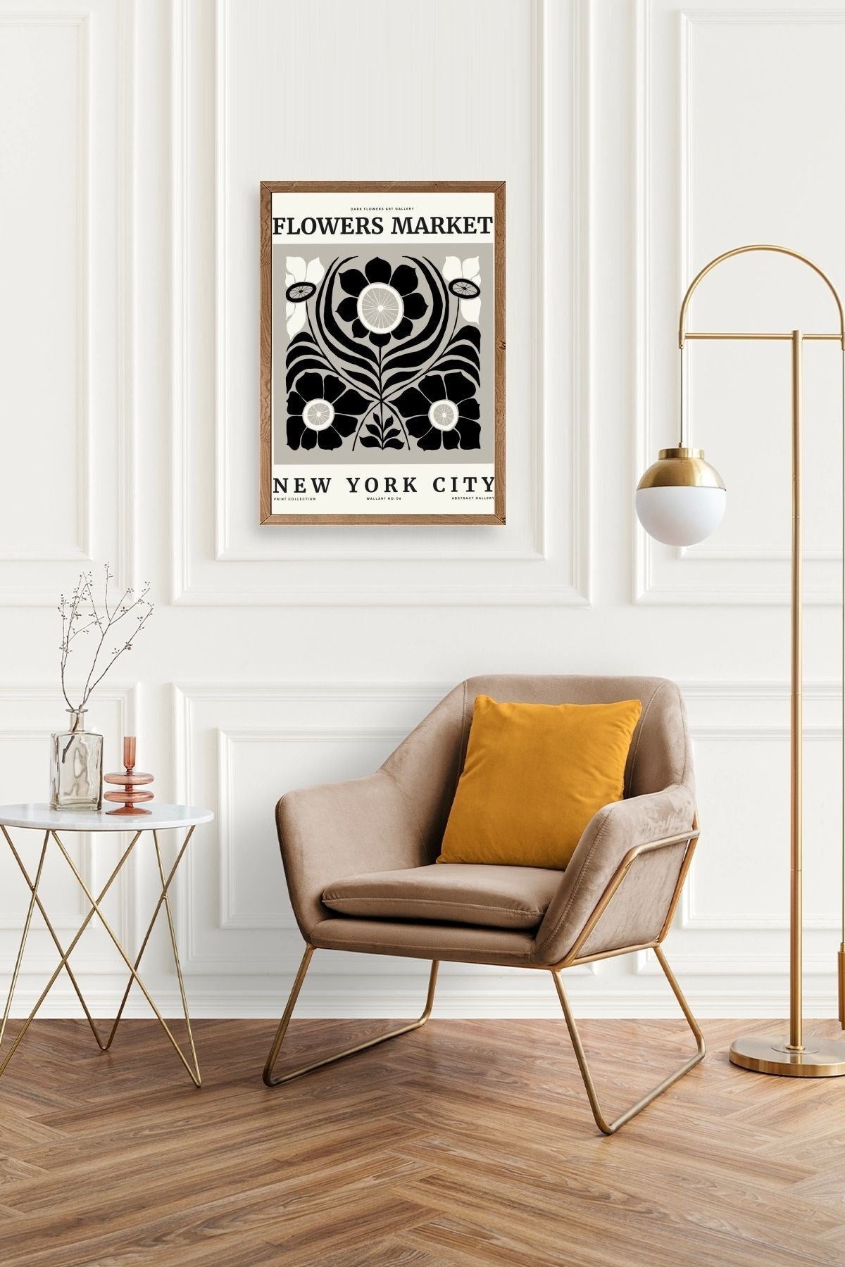 Çiçek Ahşap Çerçeveli Tablo 50 x 70