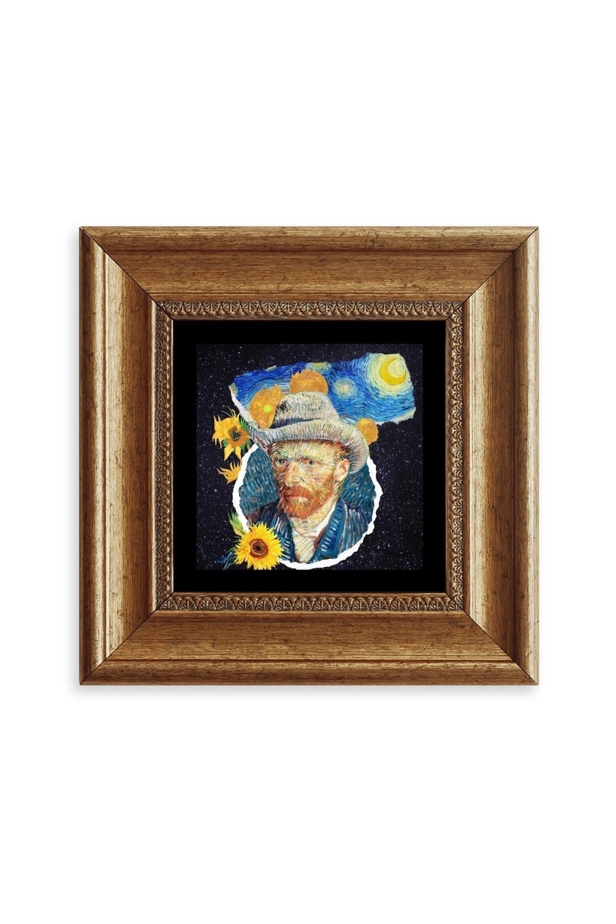 Van Gogh Çerçeveli Taş Tablo 20 cm
