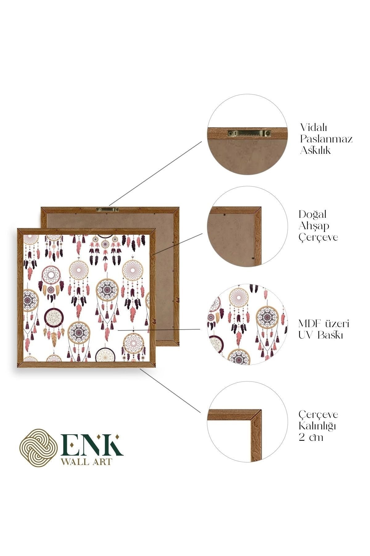 Rüya Kapanı Ahşap Çerçeveli Tablo 23 x 23