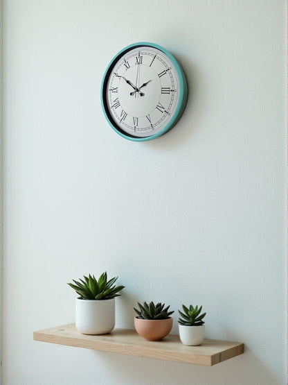Zentime 36 Cm Turkuaz Dekoratif Duvar Saati