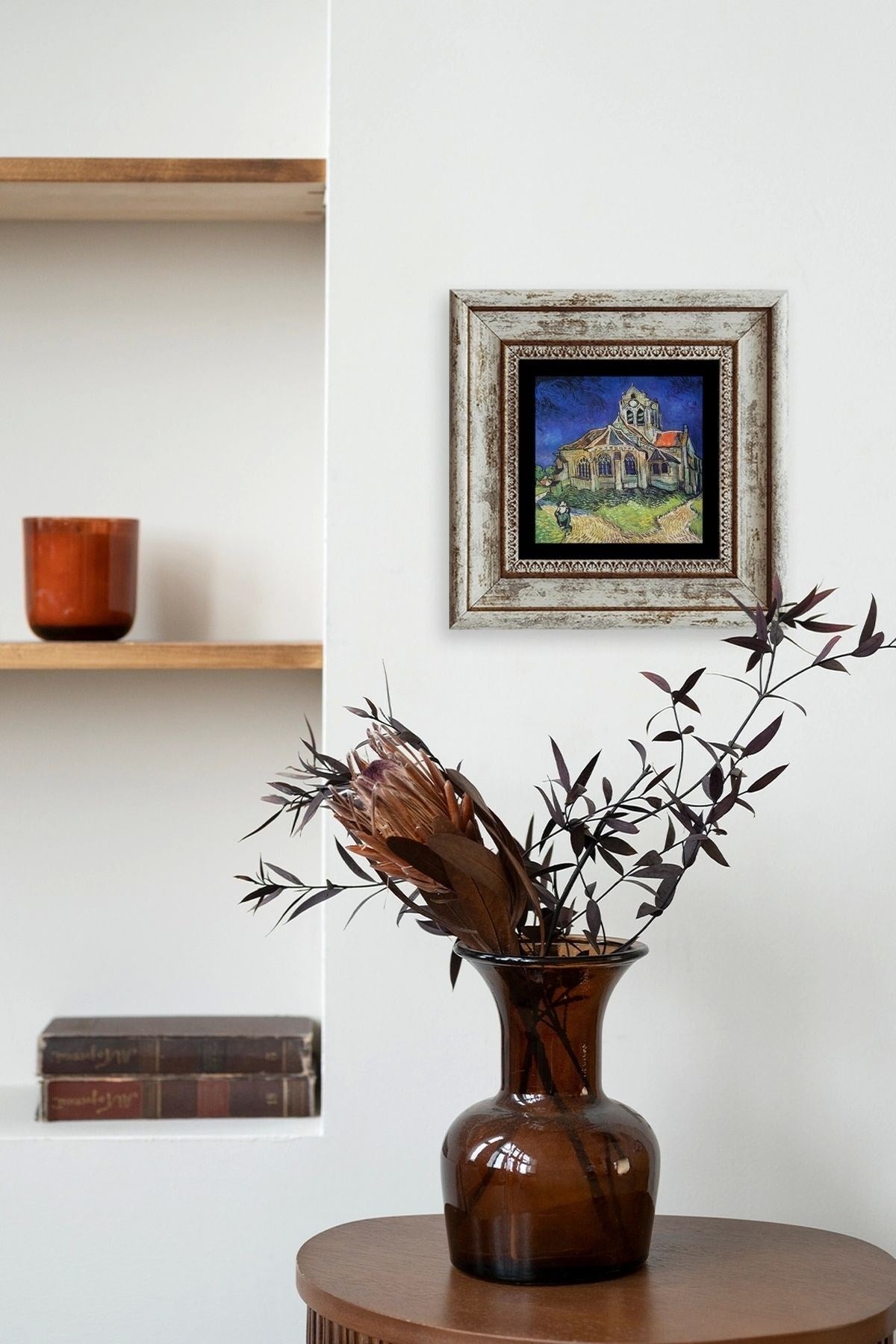 Van Gogh Çerçeveli Taş Tablo 20 cm