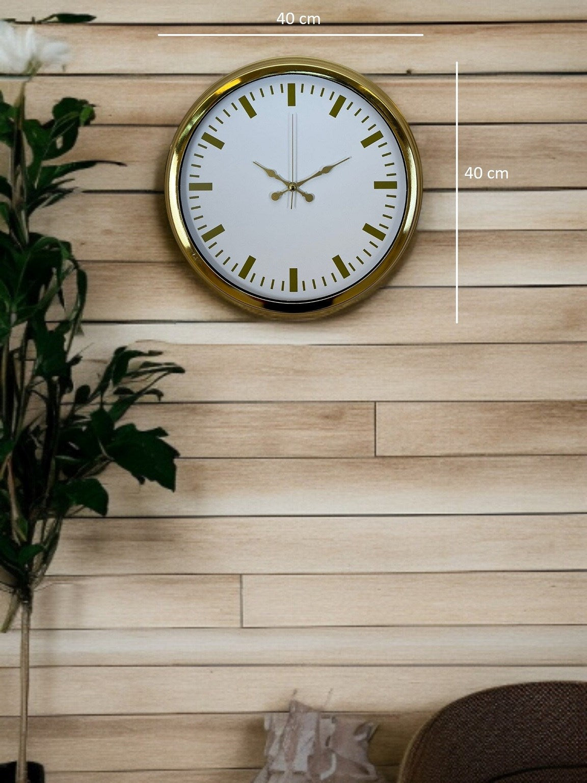 Zentime 40 Cm Gold Lüks Duvar Saati