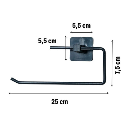 BUFFER® Kendiliğinden Yapışkanlı Siyah Paslanmaz Metal Rulo Havluluk Aparat