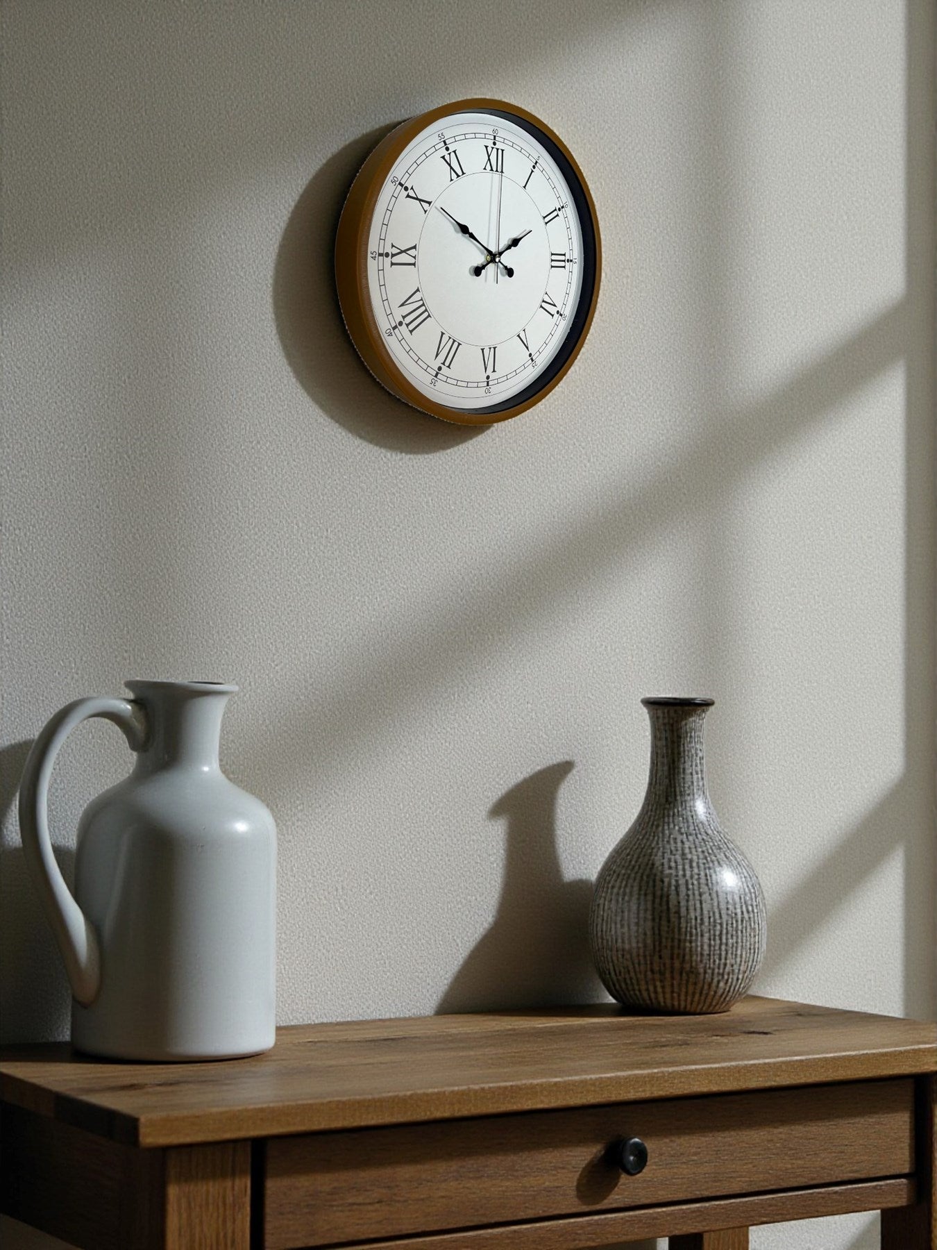 Zentime 36 Cm Kahverengi Dekoratif Duvar Saati