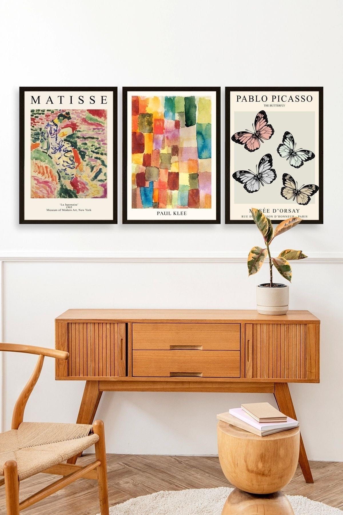 Matisse Üçlü Ahşap Çerçeveli Tablo 50 x 70