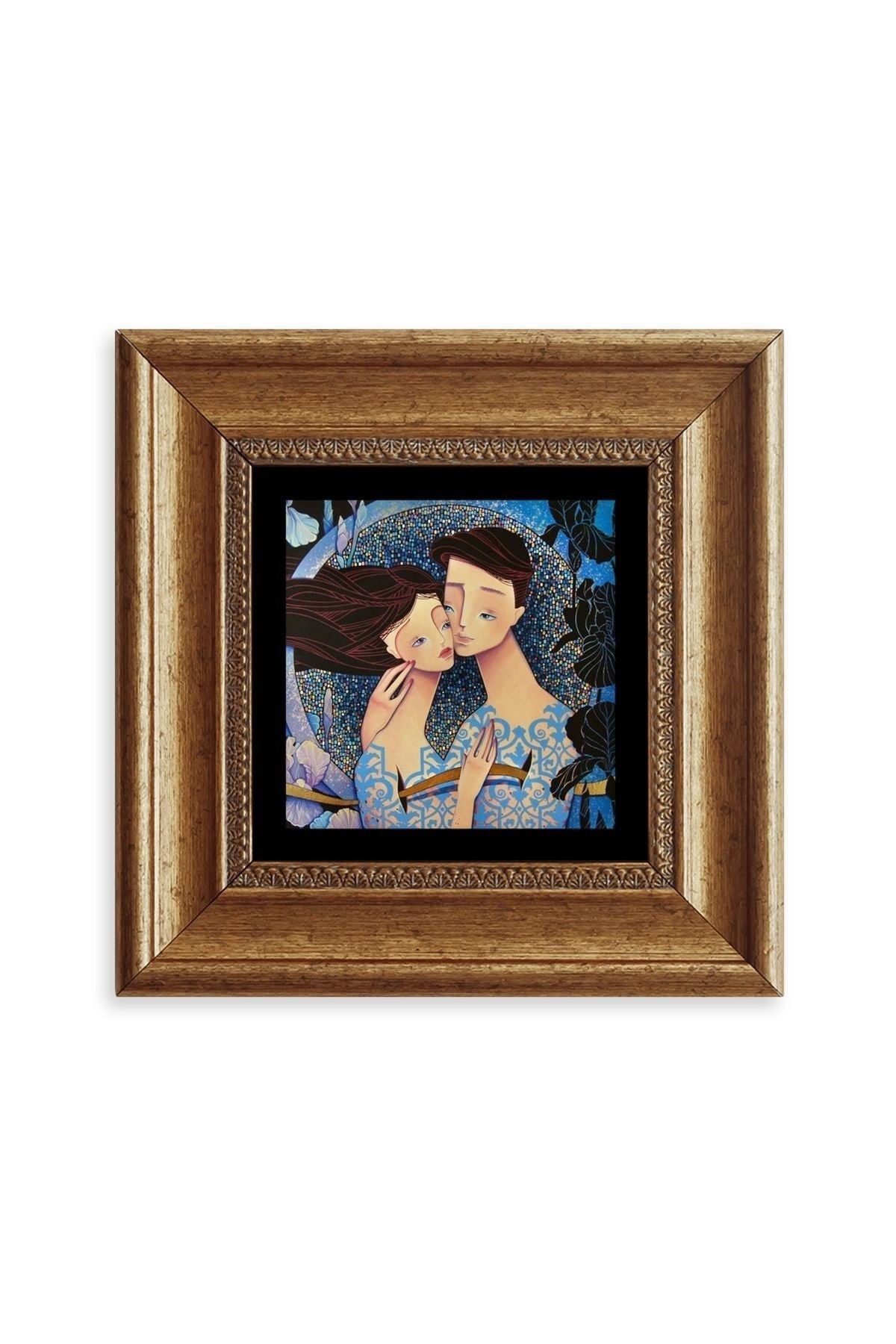 Sevgililer Çerçeveli Taş Tablo 20 cm