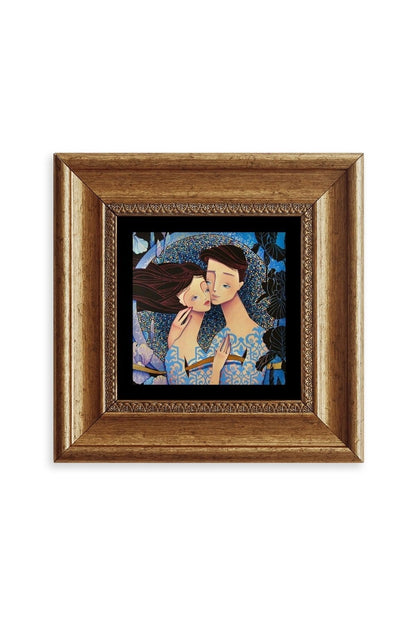 Sevgililer Çerçeveli Taş Tablo 20 cm