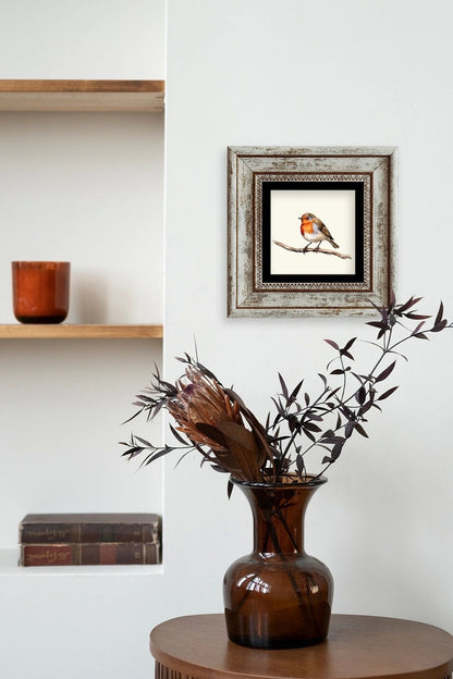 Tombul Kuş Çerçeveli Taş Tablo 20 cm