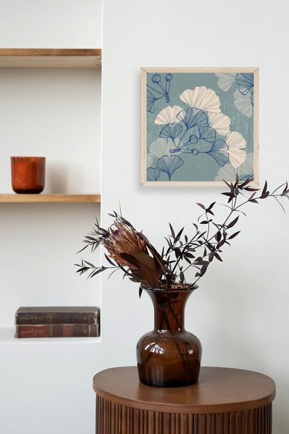 Çiçek Ahşap Çerçeveli Tablo 42 x 42