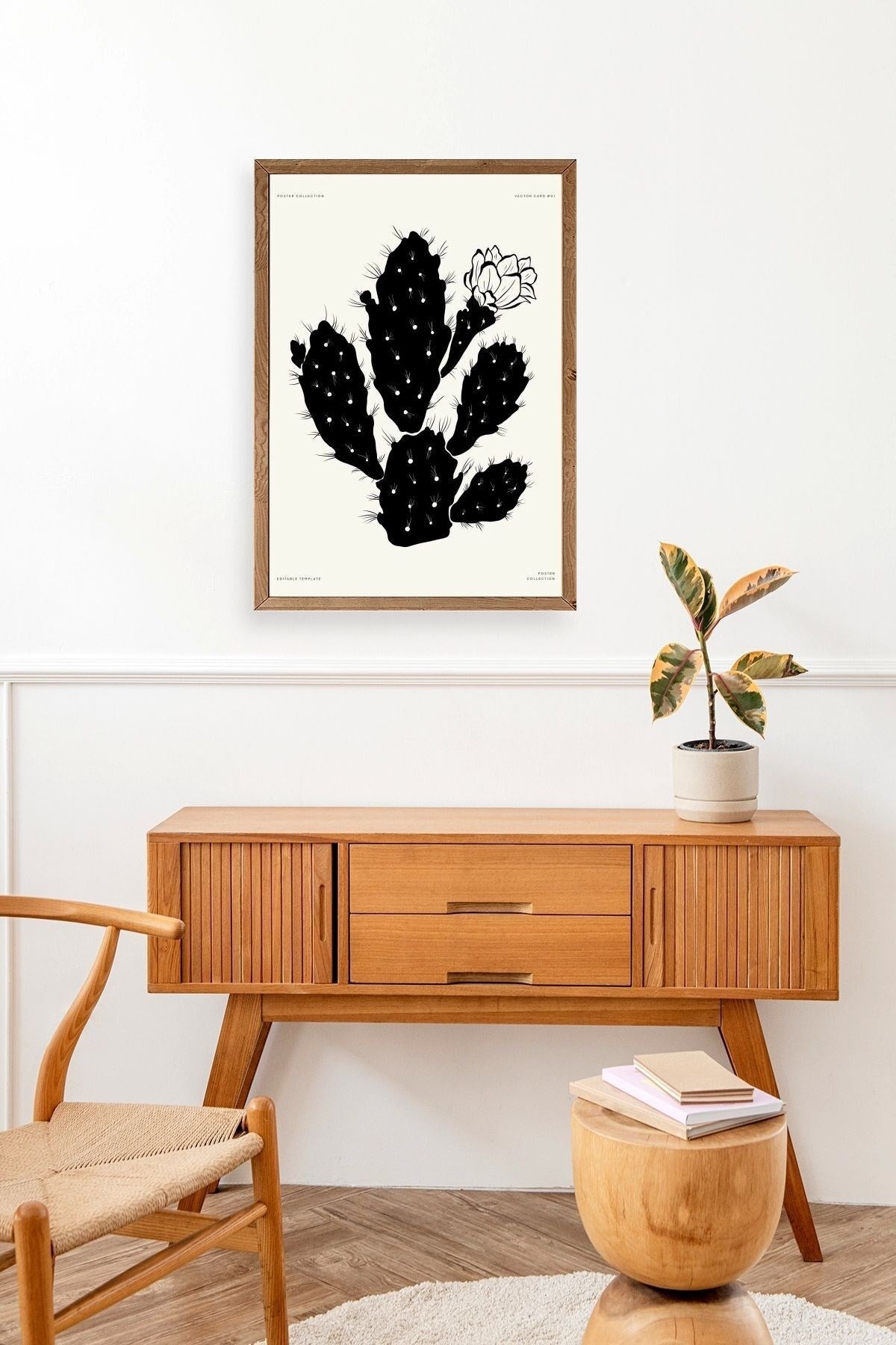 Çiçek Ahşap Çerçeveli Tablo 23 x 30