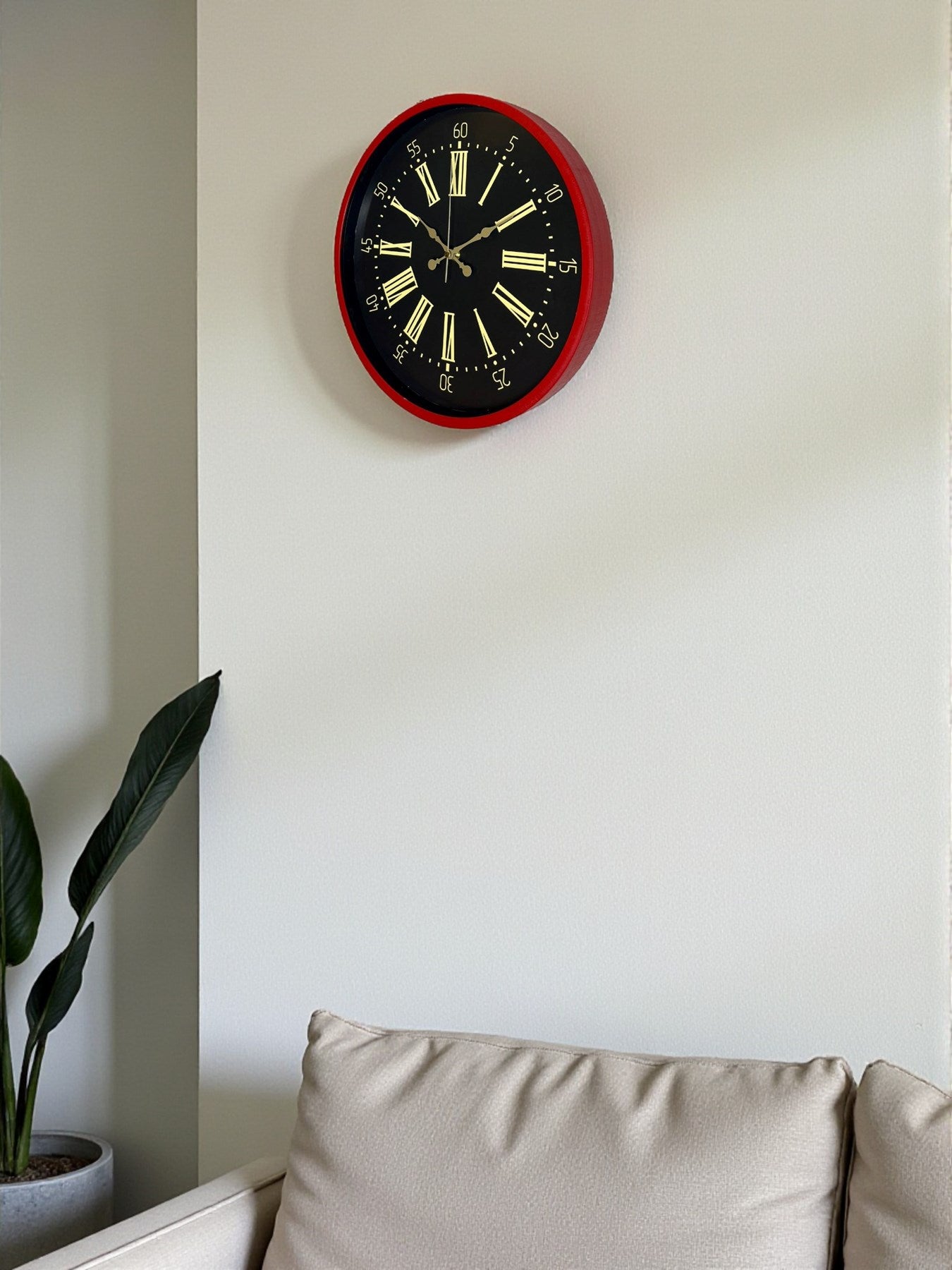 Zentime 36 Cm Kırmızı Dekoratif Duvar Saati