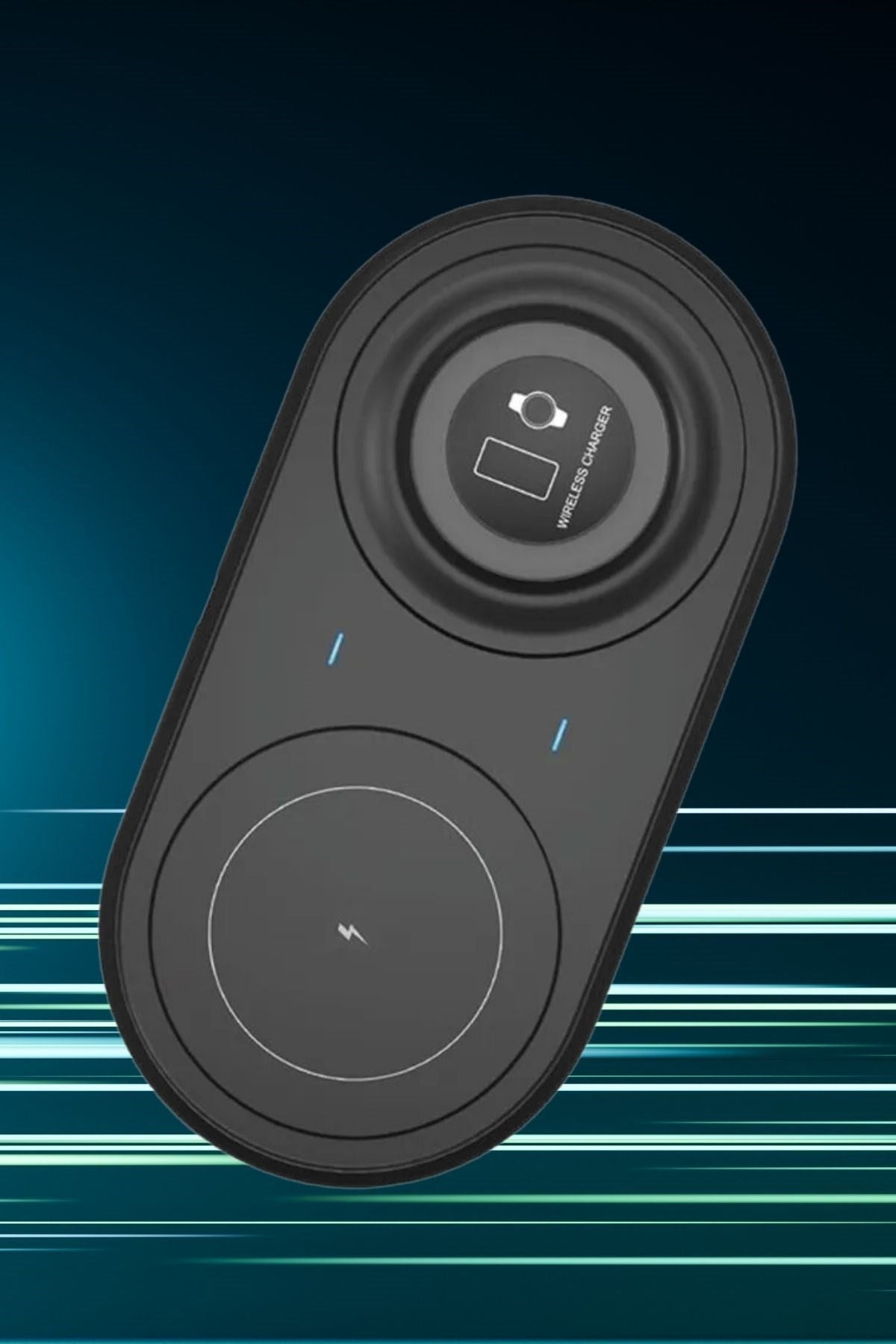BUFFER® 2si 1arada Kablosuz Saat,Kulaklık ve Telefon Hızlı Şarj Etme Aparatı