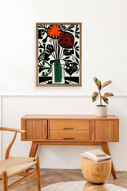 Çiçek Ahşap Çerçeveli Tablo 50 x 70