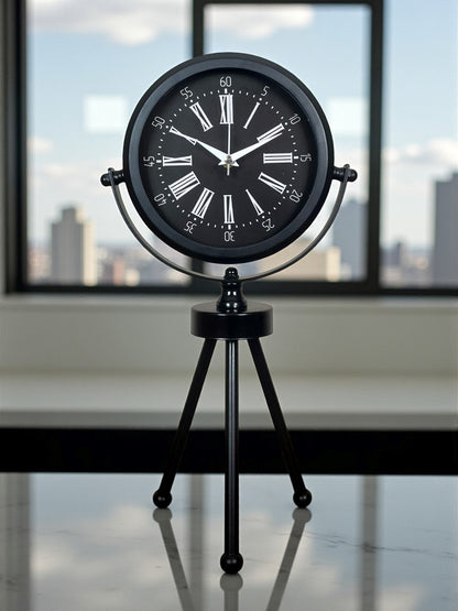 Zentime Siyah Zarif Üç Ayaklı Masa Saati