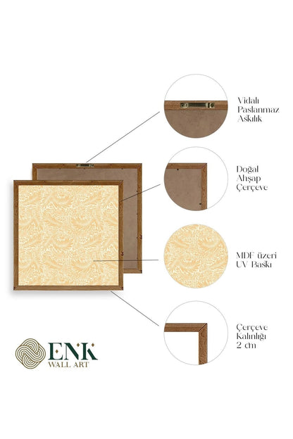 Yaprak Ahşap Çerçeveli Tablo 50 x 50