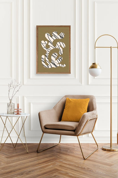 Soyut Ahşap Çerçeveli Tablo 17 x 23