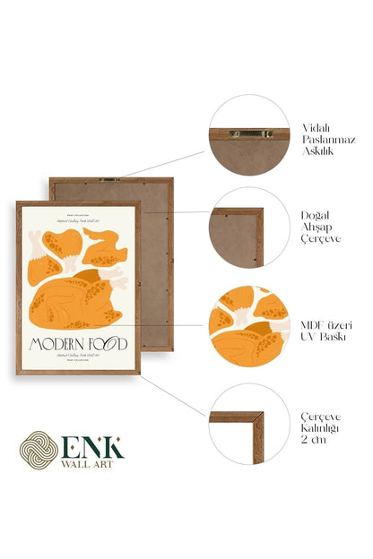 Tavuk Ahşap Çerçeveli Tablo 17 x 23