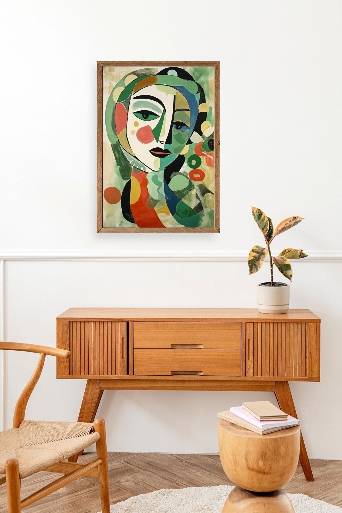 Soyut Kadın Ahşap Çerçeveli Tablo 30 x 42