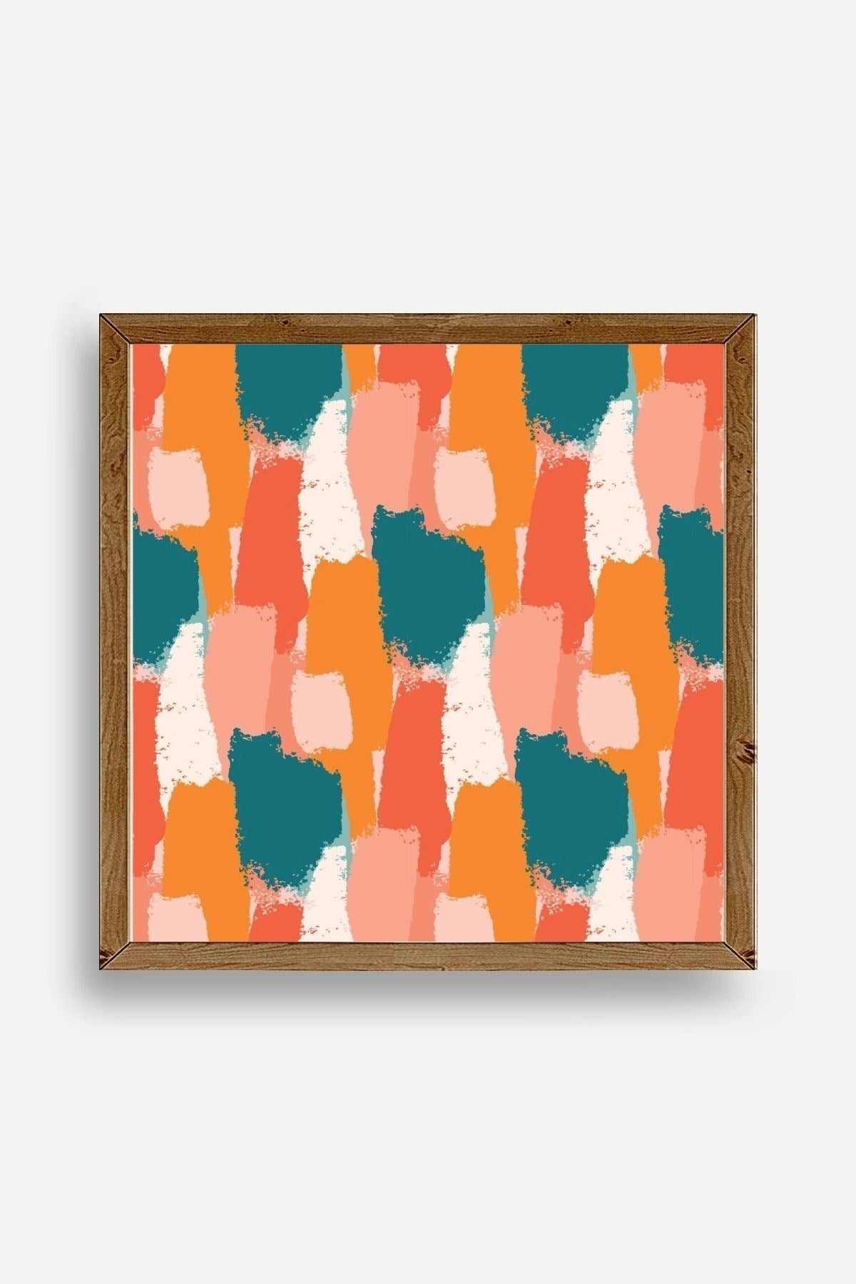 Soyut Ahşap Çerçeveli Tablo 50 x 50