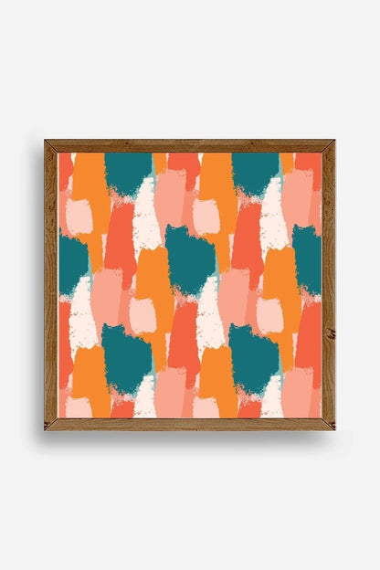 Soyut Ahşap Çerçeveli Tablo 50 x 50