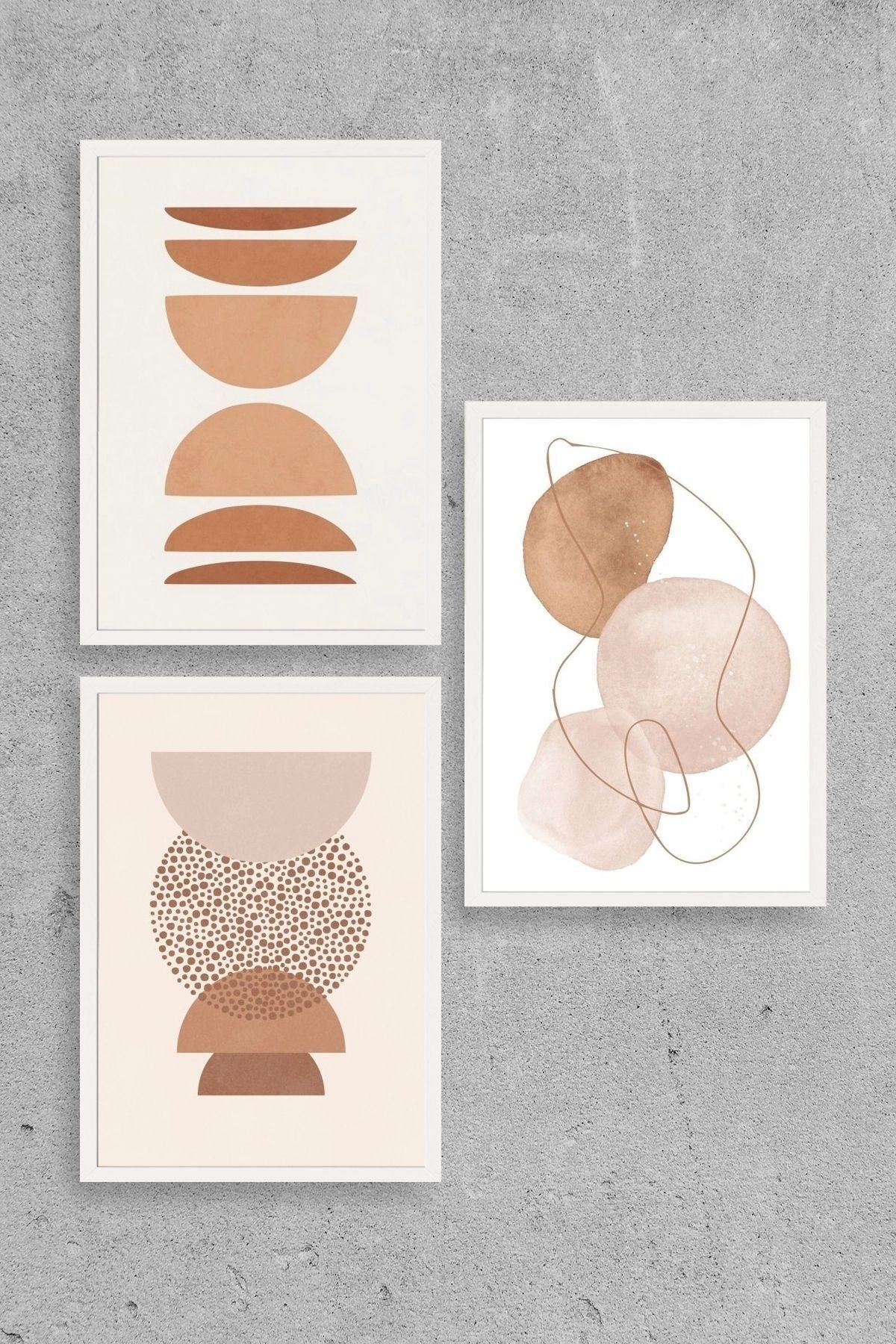 Modern Üçlü Ahşap Çerçeveli Tablo 23 x 30