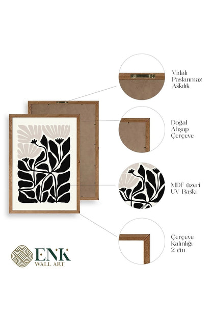 Çiçek Ahşap Çerçeveli Tablo 23 x 30