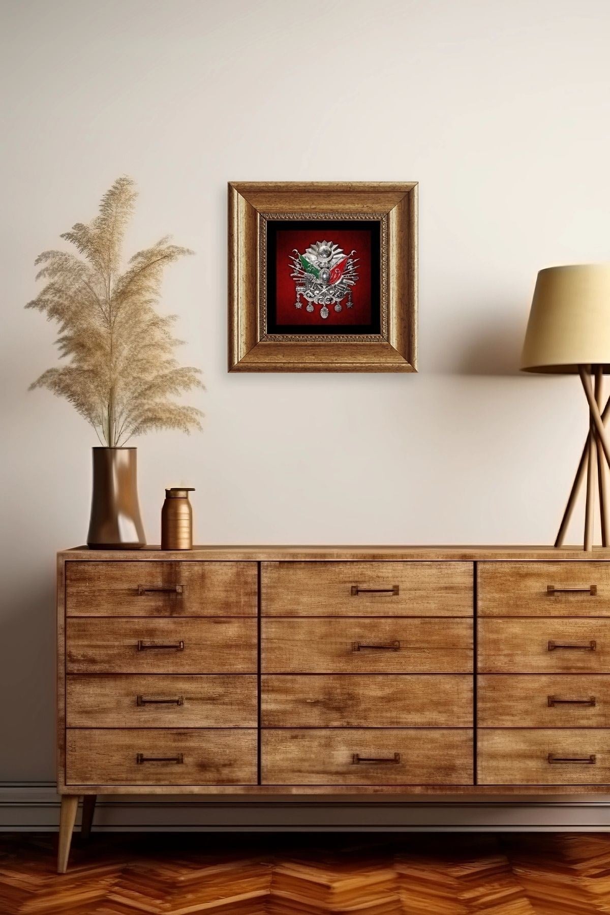 Osmanlı Tuğrası Çerçeveli Taş Tablo 20 cm