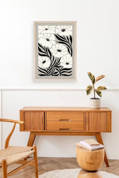 Çiçek Ahşap Çerçeveli Tablo 50 x 70