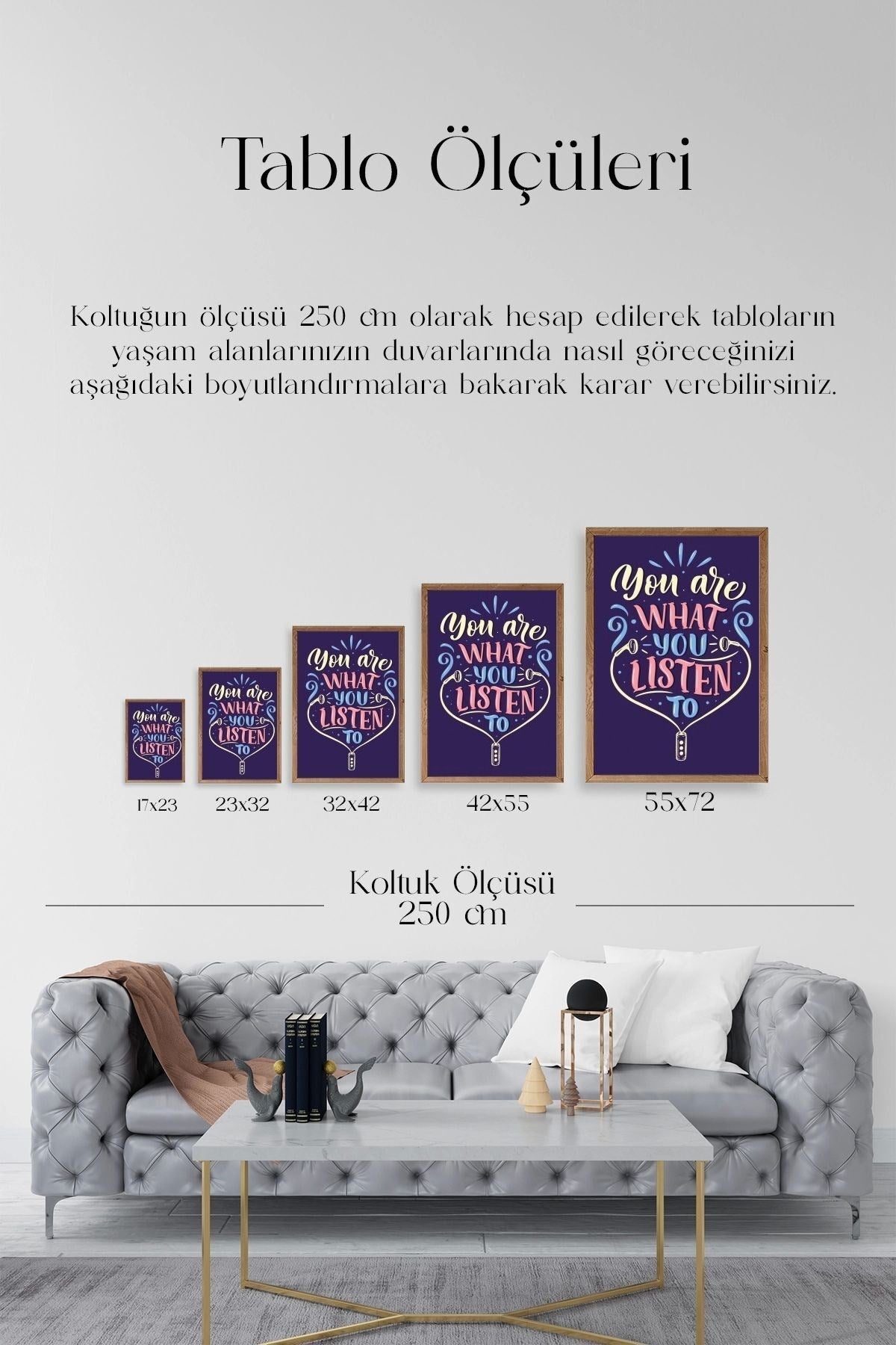 Motto Ahşap Çerçeveli Tablo 17 x 23