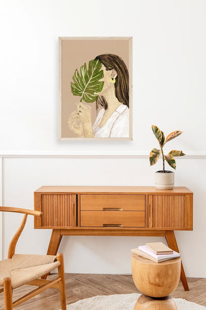 Kadın Ahşap Çerçeveli Tablo 17 x 23