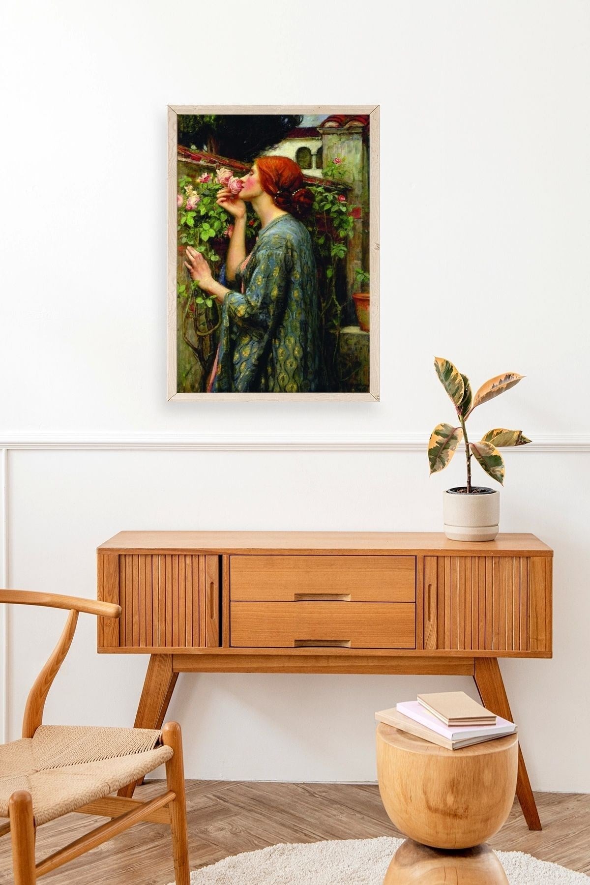 Kadın Ahşap Çerçeveli Tablo 50 x 70