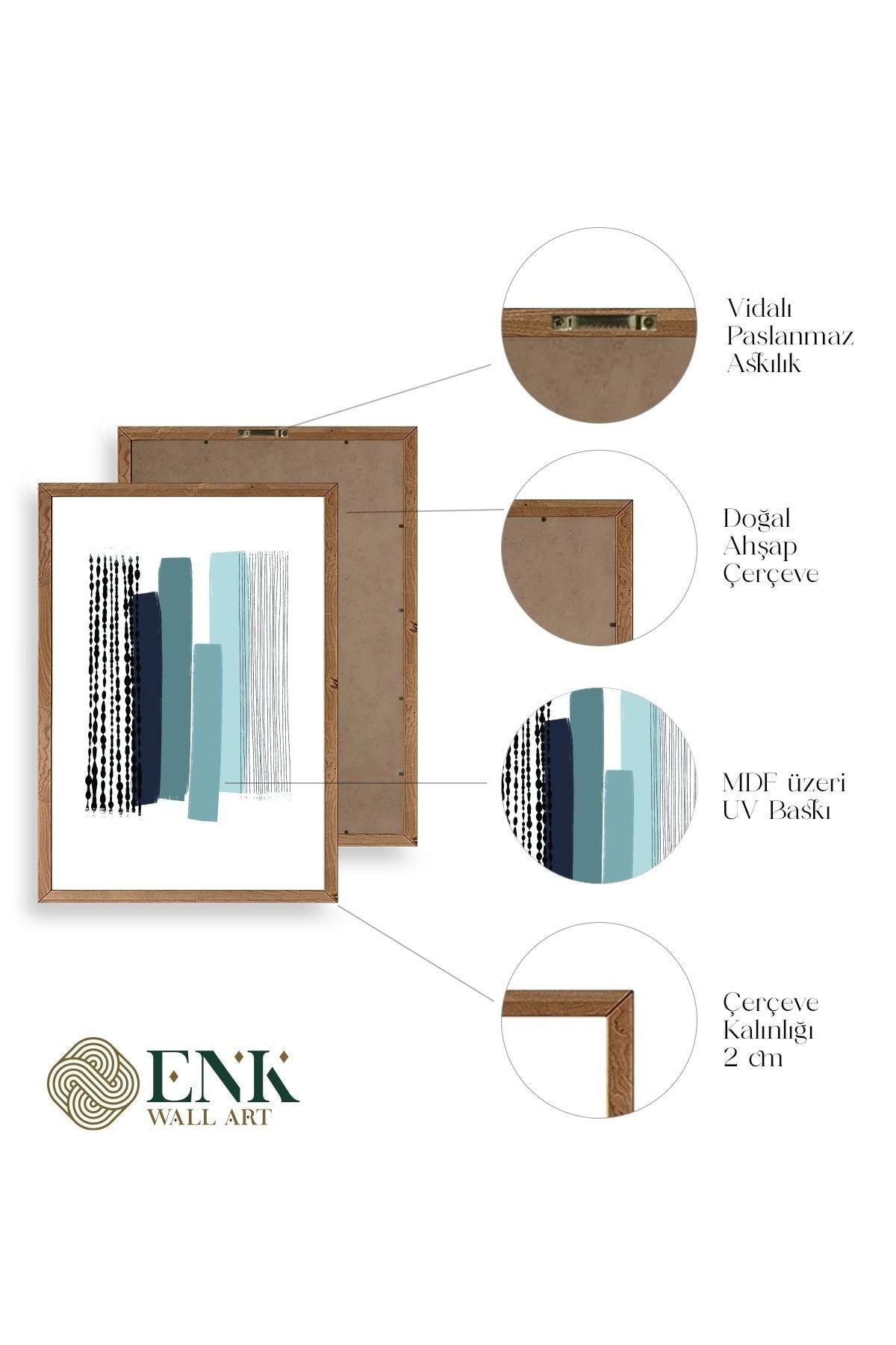 Modern Ahşap Çerçeveli Tablo 23 x 30