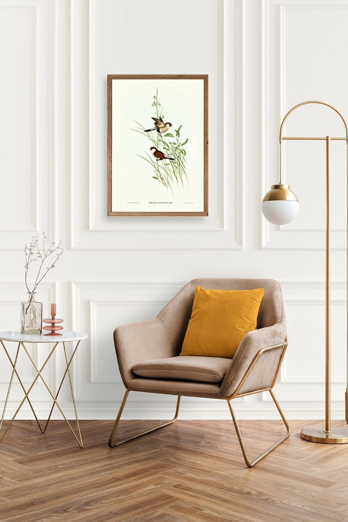 Kuşlar Ahşap Çerçeveli Tablo 50 x 70