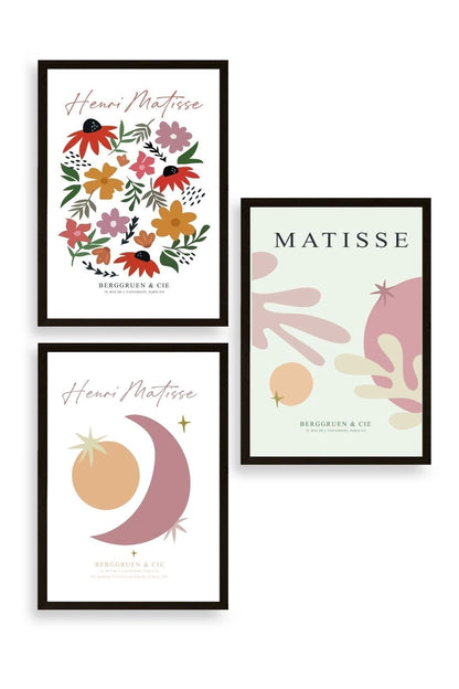 Matisse Üçlü Ahşap Çerçeveli Tablo 23 x 30