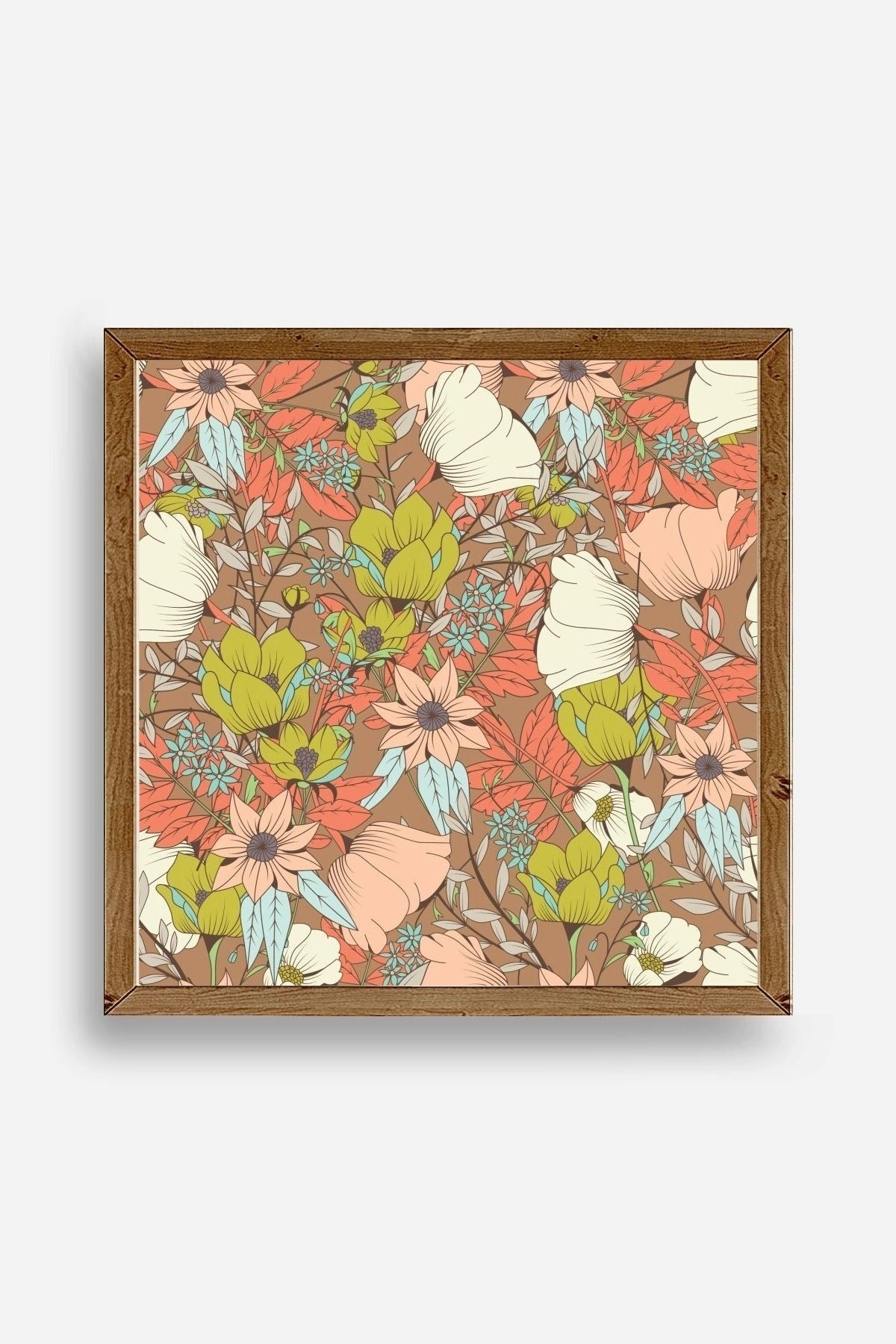 Çiçek Ahşap Çerçeveli Tablo 42 x 42