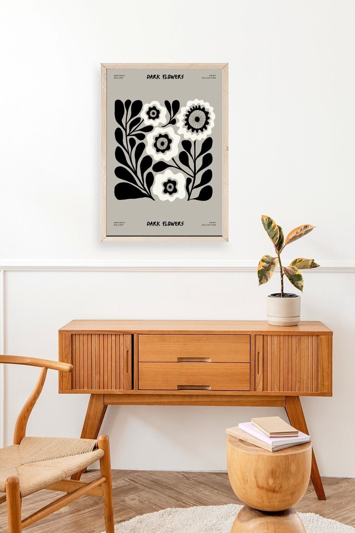 Çiçek Ahşap Çerçeveli Tablo 17 x 23