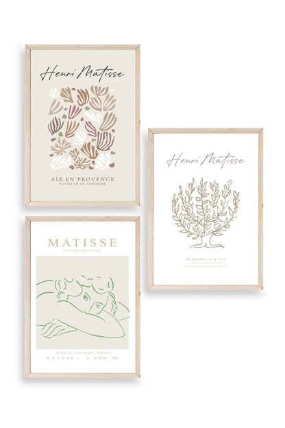 Matisse Üçlü Ahşap Çerçeveli Tablo 50 x 70