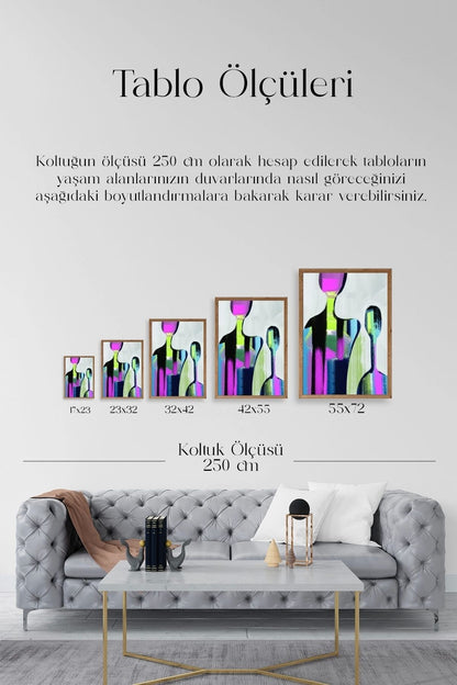 Soyut Ahşap Çerçeveli Tablo 23 x 30