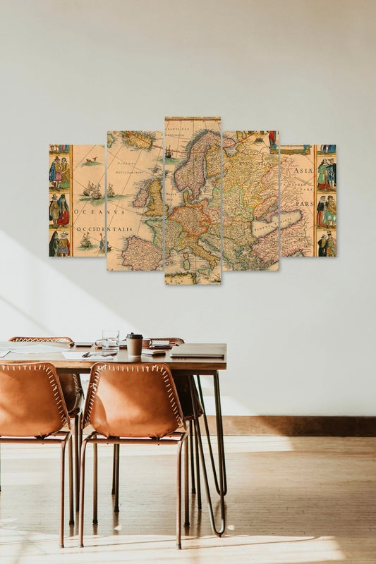 Harita 5 Parçalı Mdf Tablo 60 x 100