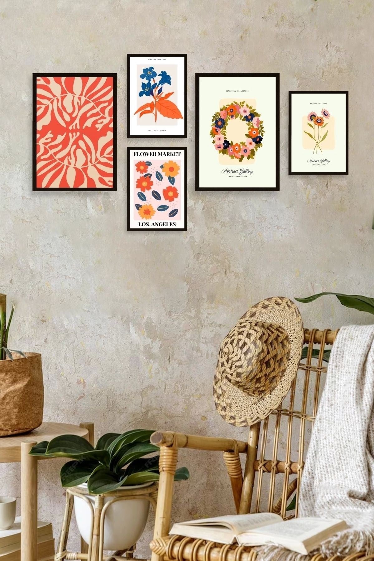 Flower Market 5'li Tablo 30 x 40