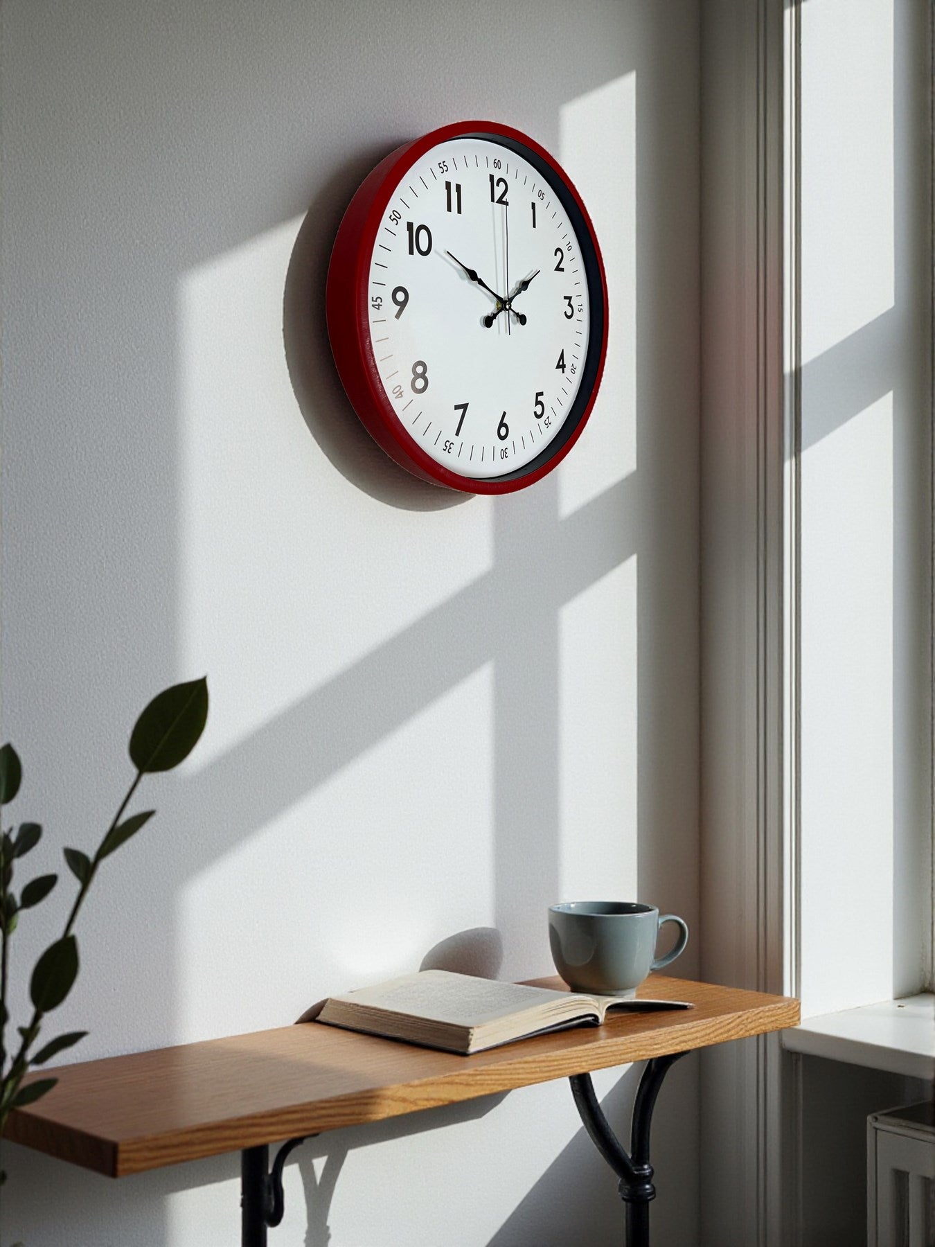 Zentime 36 Cm Kırmızı Dekoratif Duvar Saati