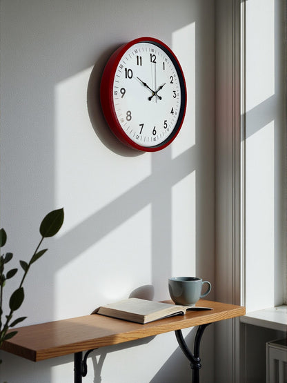 Zentime 36 Cm Kırmızı Dekoratif Duvar Saati