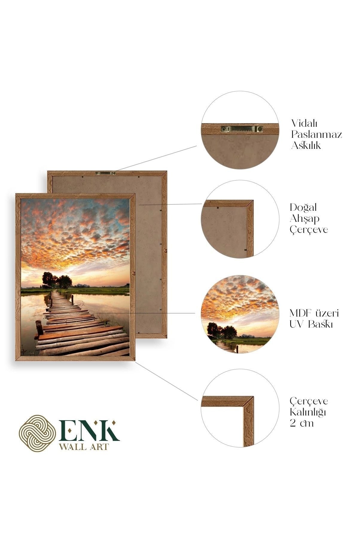 Manzara Doğa Ahşap Çerçeveli Tablo 50 x 70